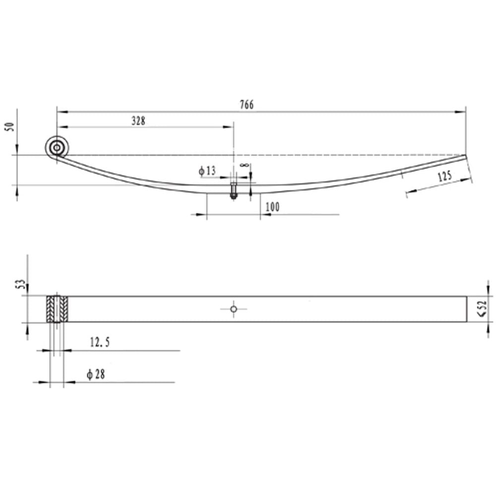 Maypole Single Parabolic Leaf Spring for Ifor Williams Trailers MP4413B