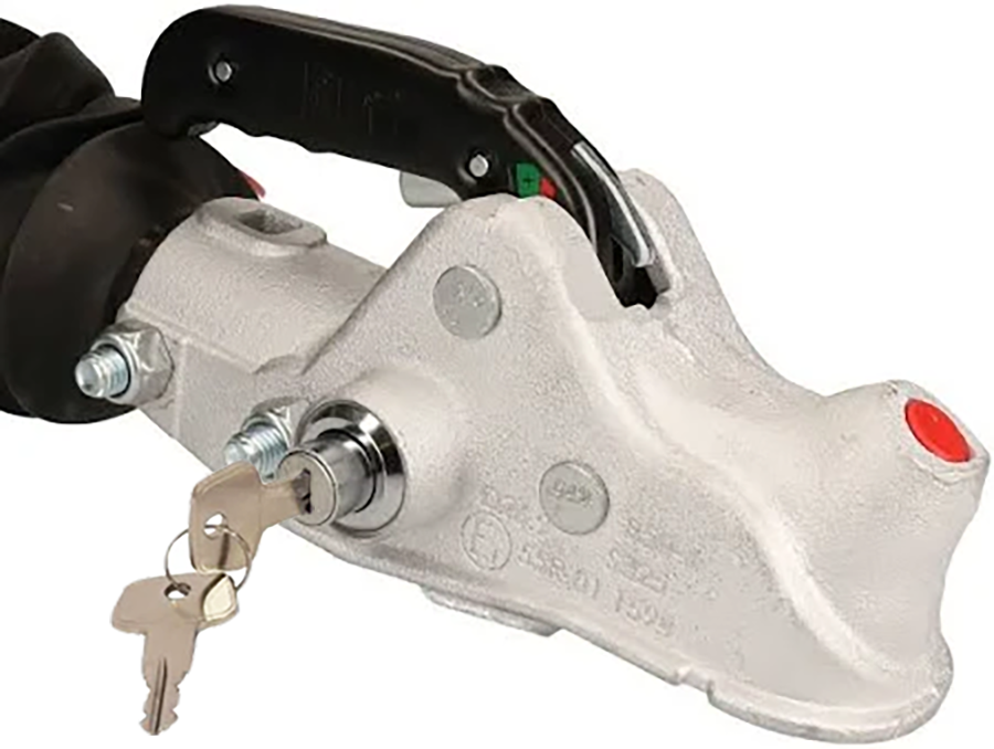 Alko 351 Hitch Head fitted with push-fit lock and key