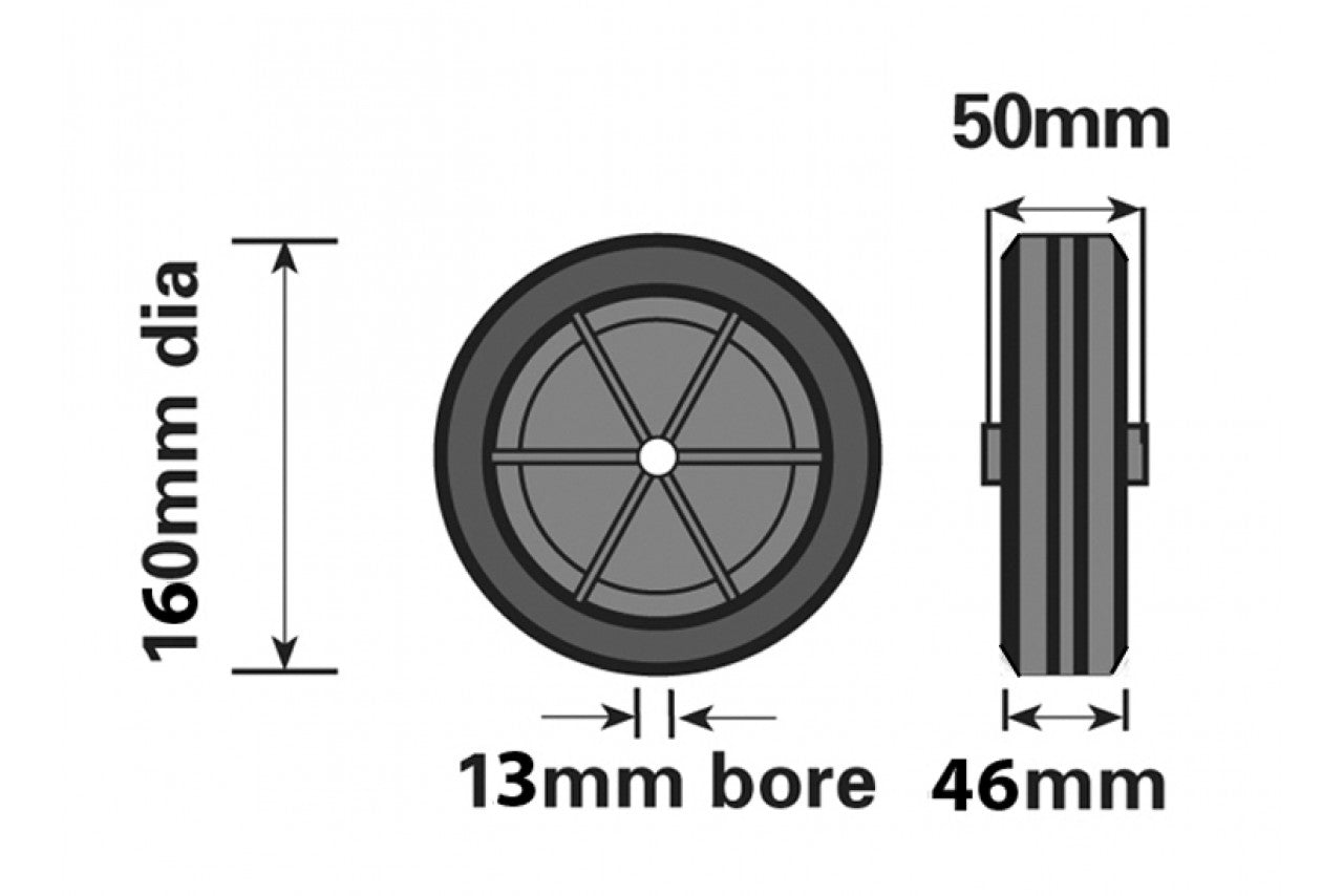 Spare Wheel for Maypole Trailer Jockey Wheel - 16x5mm - Image 2
