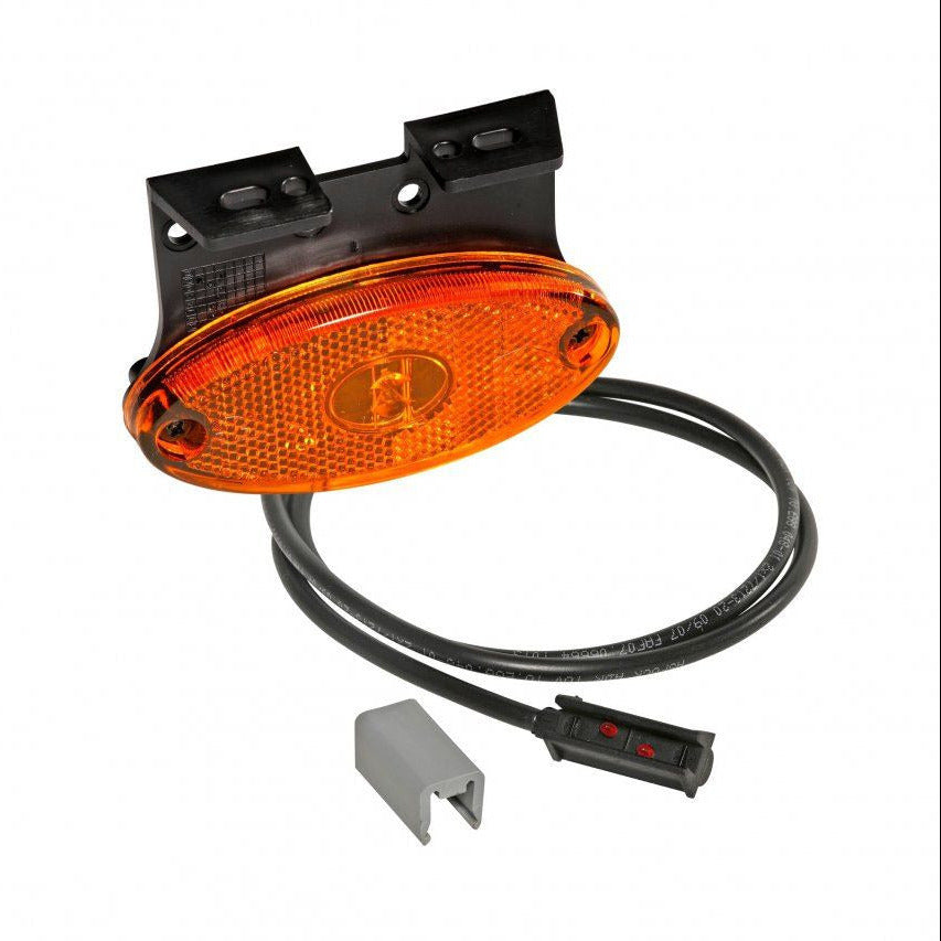 ASPOCK Flatpoint II Amber LED Marker Lamp 0.5m Flat Cable with Bracket for Brian James Trailers