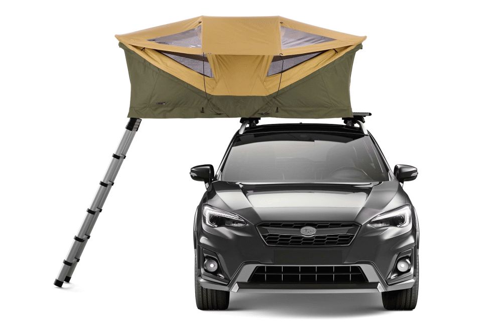 Thule Approach S - 2 Person Car Roof Top Tent Fennel Tan on car