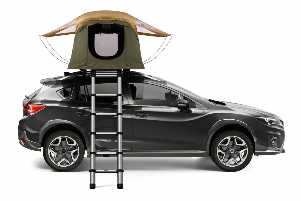 Thule Approach S - 2 Person Car Roof Top Tent Fennel Tan front car view