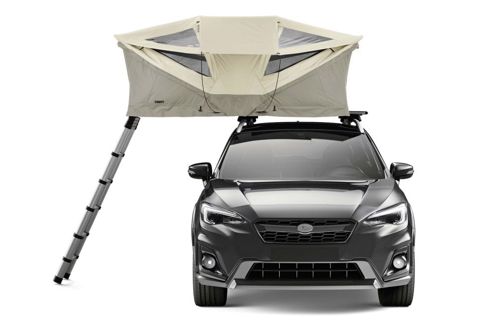 Thule Approach S - 2 Person Car Roof Top Tent Pelican Grey on car