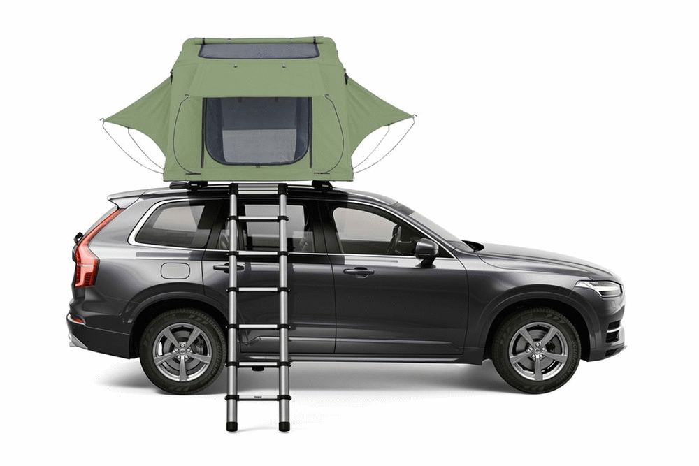 Thule Kukenam 3 Roof Top Tent Olive Green Ladder Side View