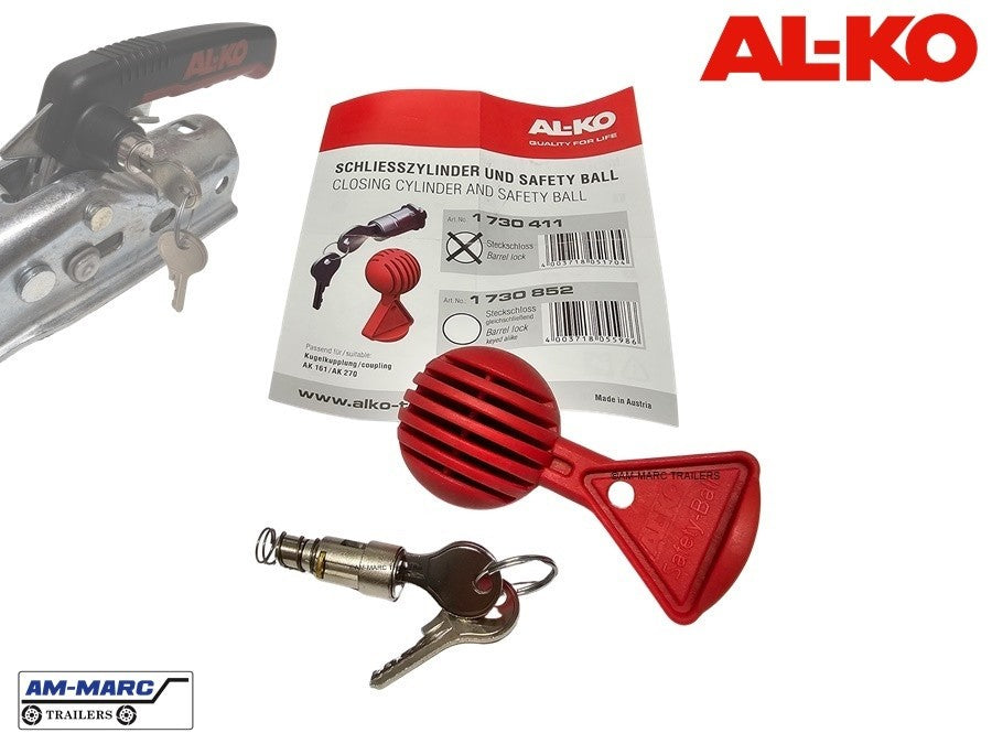 Al-Ko Lock Cylinder & Keys for AlKo AK161 AK270 inc safety Ball AlKo 1730411