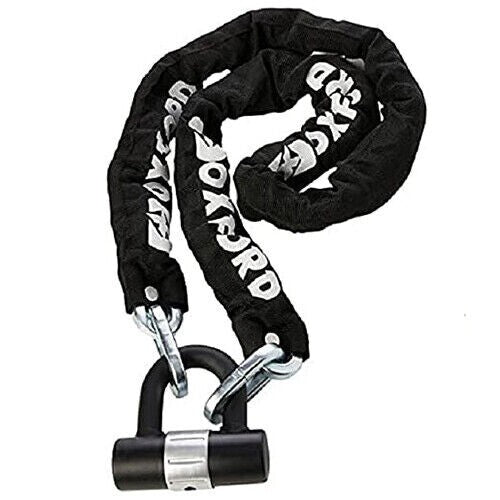 Oxford 9.5mm Heavy Duty 2m Chain & Padlock Sold Secure Motorcycle Scooter OF160