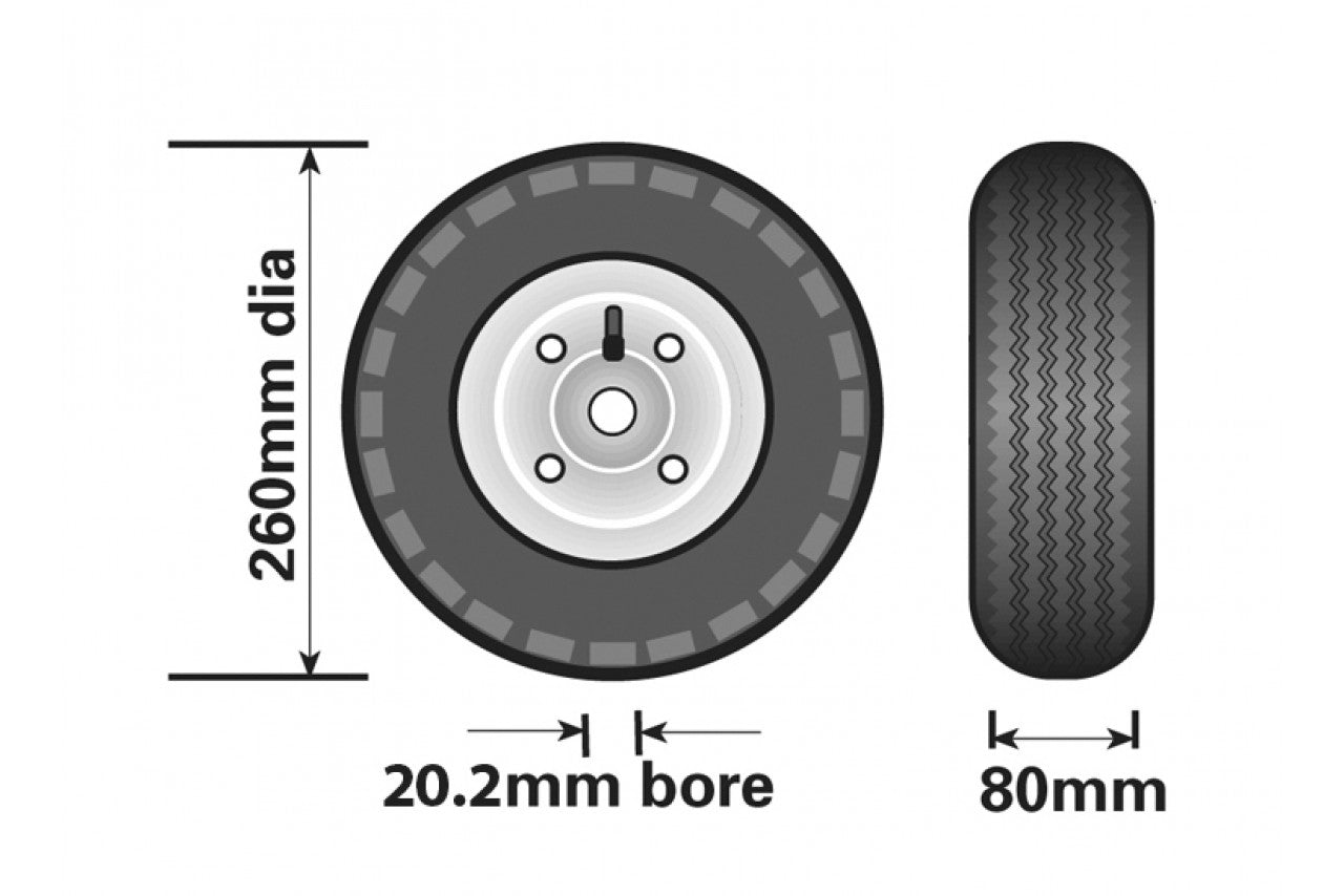 Spare Wheel for Boat Trailer Jockey Wheel - Pneumatic Tyre - Image 2