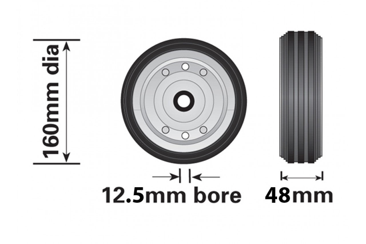 Spare Wheel for Maypole Trailer Jockey Wheel - 16x48mm 15kg - 2