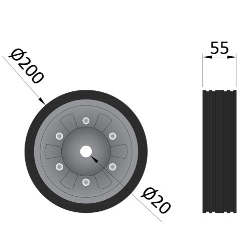 Replacement Spare Wheel for Maypole Trailer Jockey Wheels MP9721 and MP9724 - Image 2