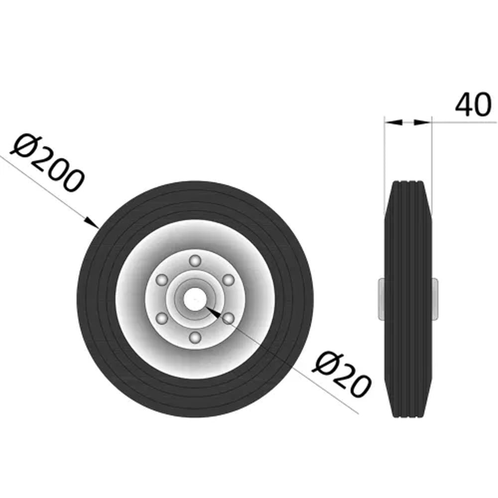 Replacement Spare Wheel for MP9723 Maypole Trailer Jockey Wheel