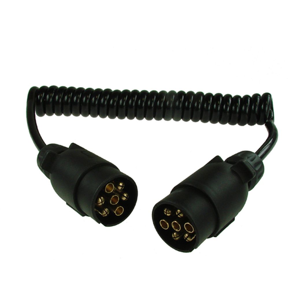 7 Pin Core Types Maypole 7 Pin 1.5m 2×7 Pin Plugs & 7 Core Curly Connecting Lead MP588