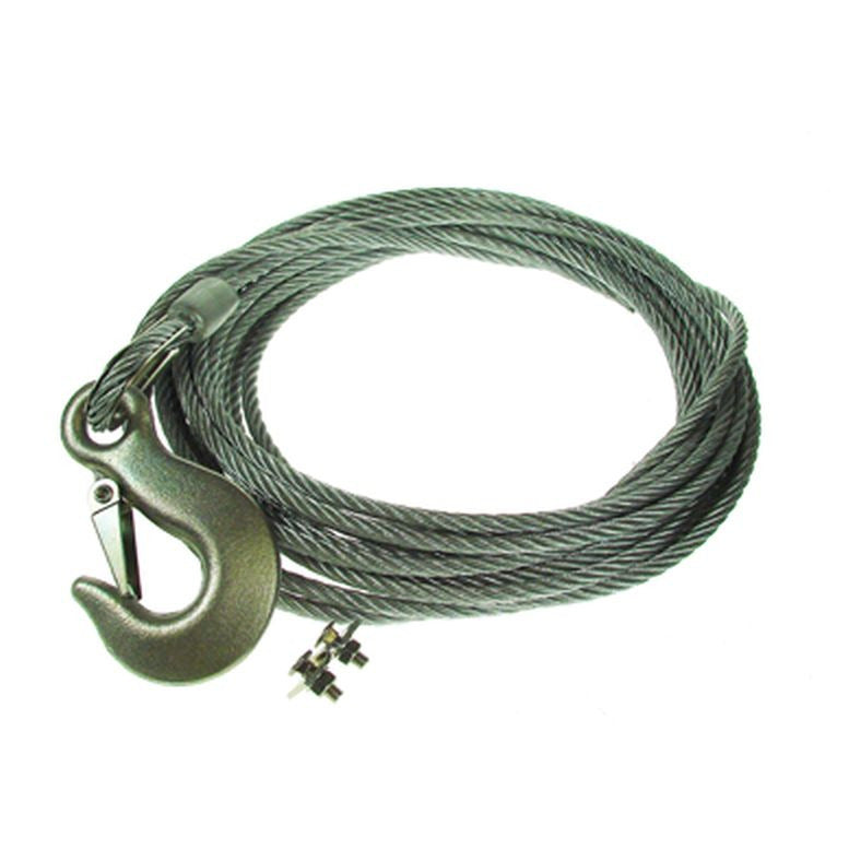 Maypole Steel Winch Cable 8m Long with Hook MP1450