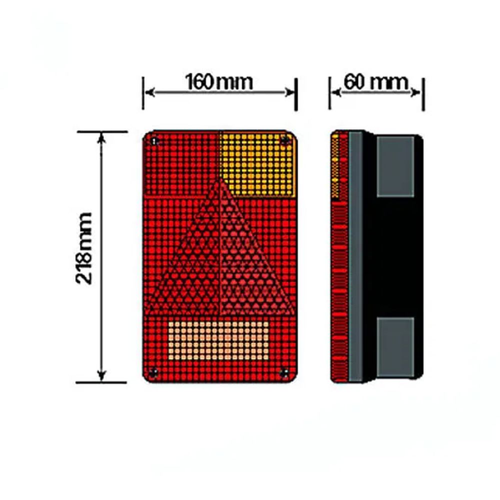 Trailer Rear Light Radex with 5 Pin Connectors 6800 - MP8055BR