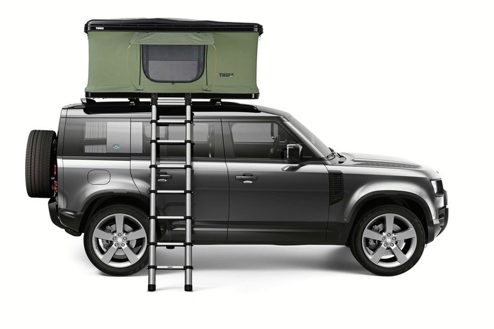 Thule Basin Hard-Shell Roof Top Tent Side View with Ladder