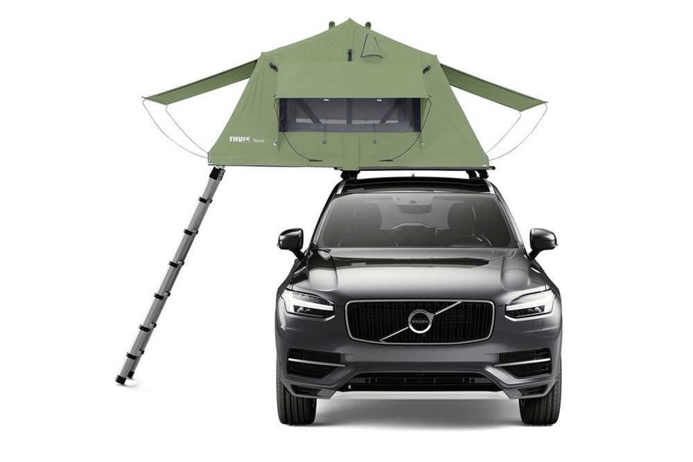 Thule Kukenam 3 Roof Top Tent Olive Green Ladder Front View